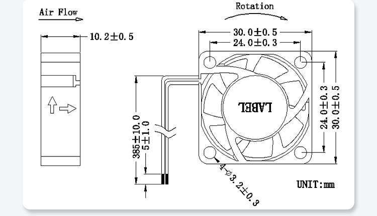 3010-7blade Dimension Drawing
